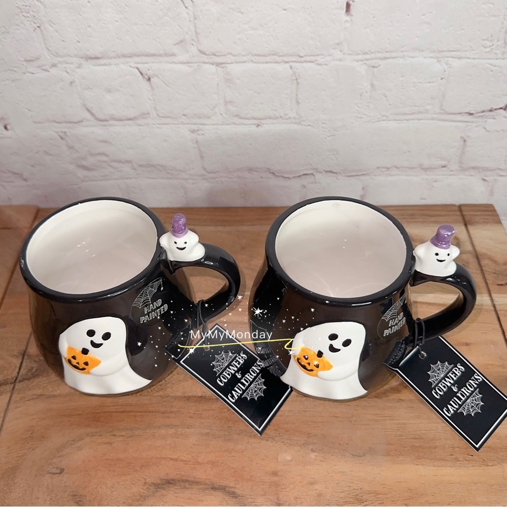 Halloween Ghost Mug With Pumpkin Set of 2 - Picture 2 of 5